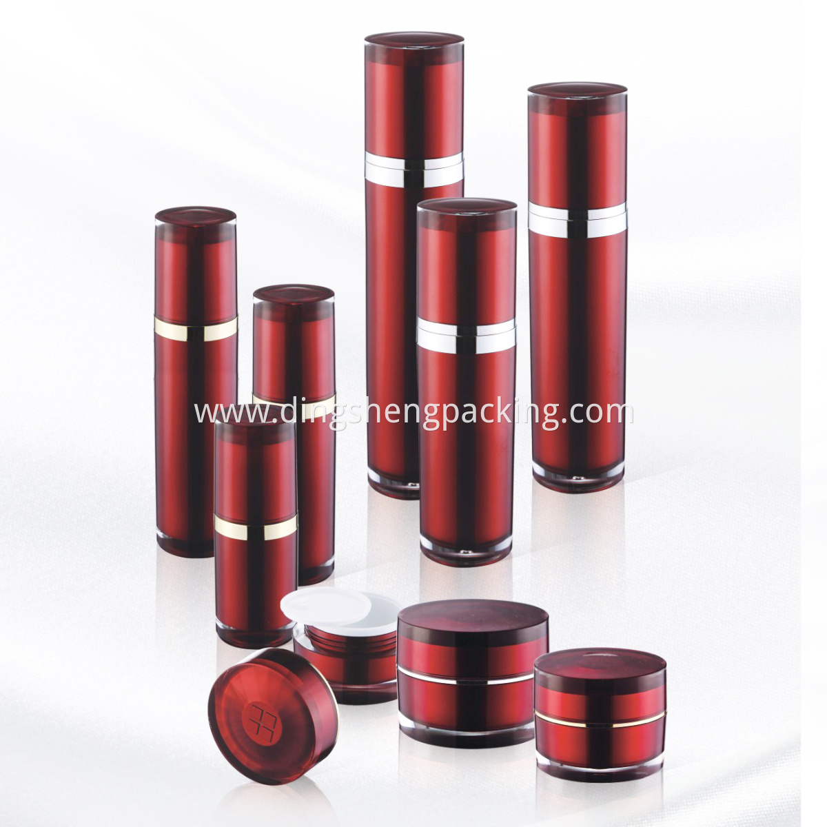 Wine Red Empty Cosmetic Packaging Lotion Pump Bottle